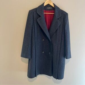 Alorna Charcoal Gray Wool Double-Breasted Coat Vintage Medium-Large Made in USA